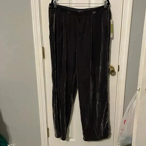 Sigrid Olsen Wide Legged Velvet Pants with Side Zipper NWT